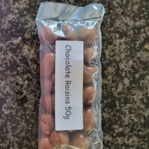 Chocolate covered raisins 50g